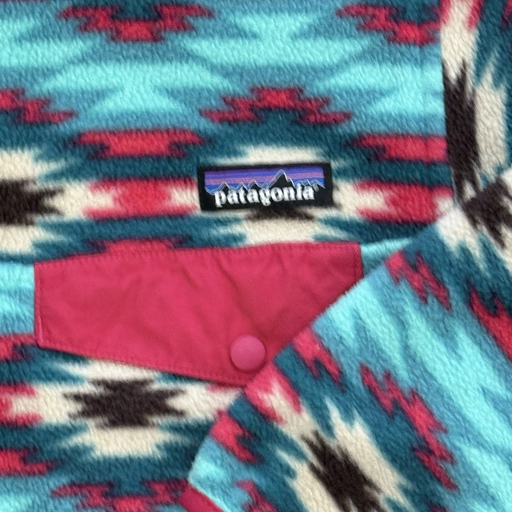 Patagonia Synchilla Snap-T Fleece Pullover Jacket Womans M Wild Desert Teal Pink - Picture 2 of 5